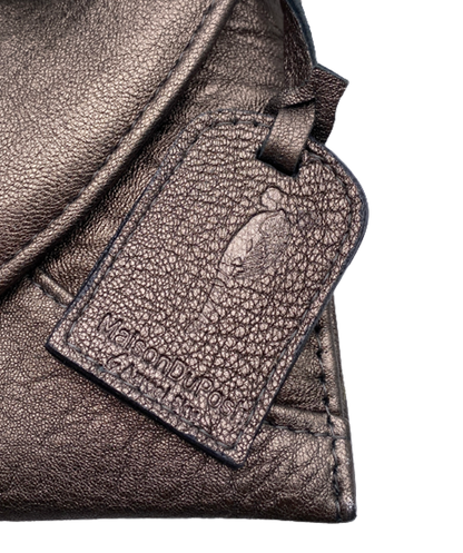 MaisonDuPosh Metallic Leather Ring Detail Clutch Bag One Size