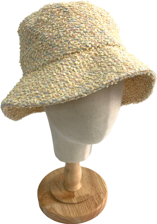 Lack of Colours Nude Cindy Peach Tweed Bucket Hat UK S/M