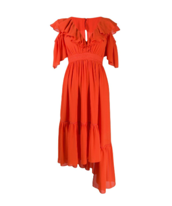 Three Floor Fashion Pompei Midi Dress In Orange UK 8