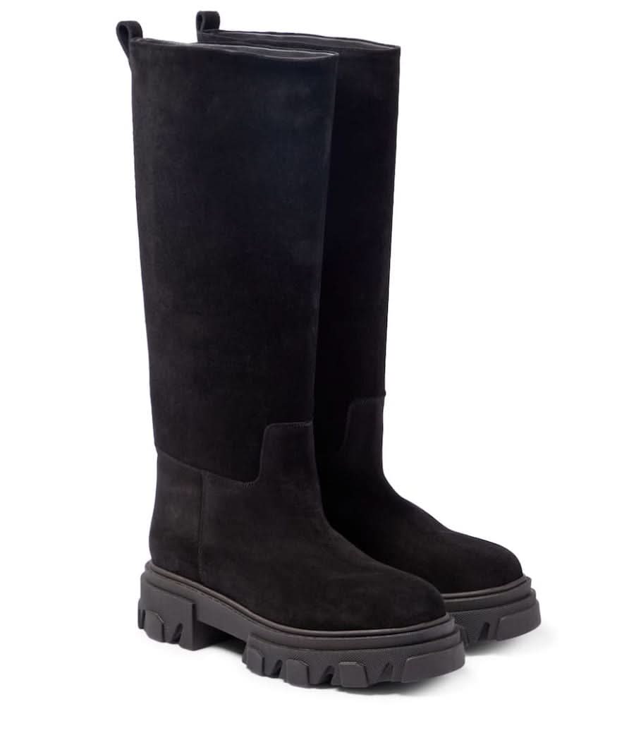 GIA BORGHINI Black Gia X Pernille Teisbaek Perni 07 Suede Boots UK 5 EU 38 👠