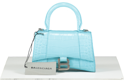 Balenciaga Blue Hourglass Top-handle Bag Turquoise One Size