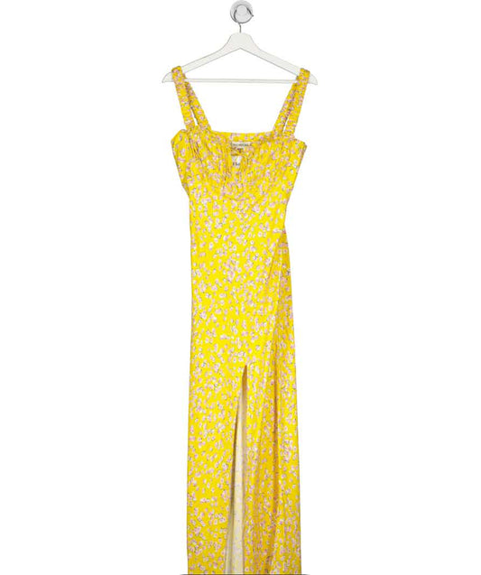 Nicholas Yellow Floral Midi Dress UK 8
