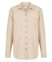 Shona Joy Cream Isabella Button Up Boyfriend Shirt - Chalk UK 6