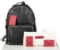 Valentino Garavani Rockstud Black Grainy Leather Back Pack