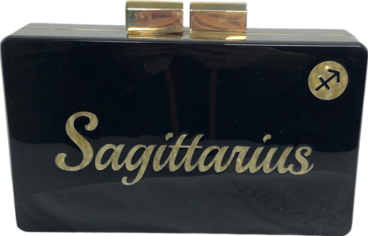 Urania Gazelli Black Saggitarius Zodiac Box Clutch bag