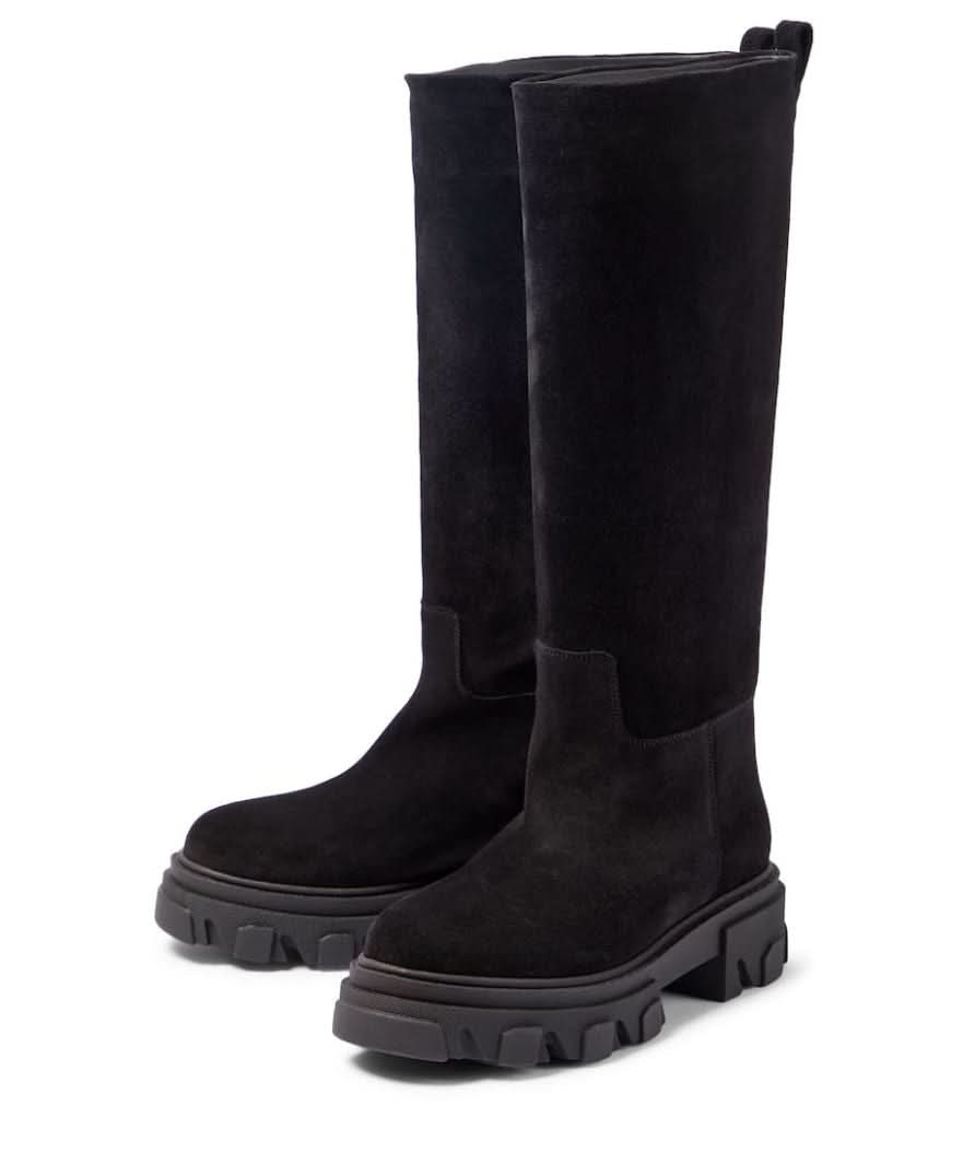 GIA BORGHINI Black Gia X Pernille Teisbaek Perni 07 Suede Boots UK 5 EU 38 👠