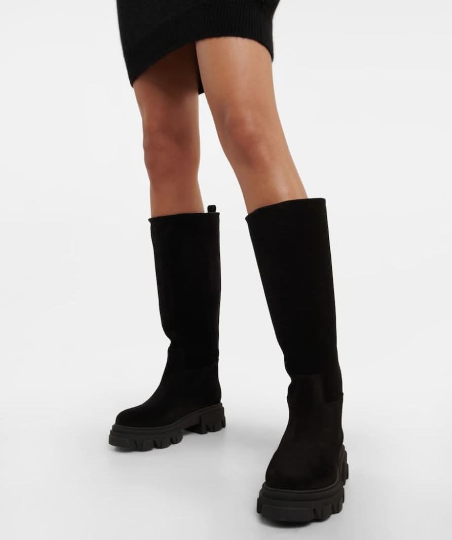 GIA BORGHINI Black Gia X Pernille Teisbaek Perni 07 Suede Boots UK 5 EU 38 👠