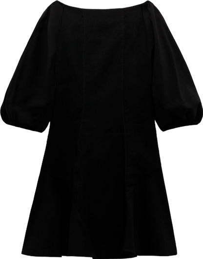 ZARA Black Corset Mini Dress With Puff Sleeves BNWT UK S