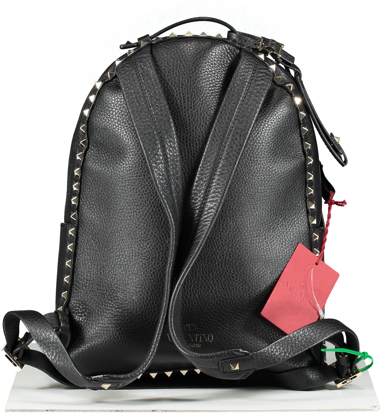 Valentino Garavani Rockstud Black Grainy Leather Back Pack