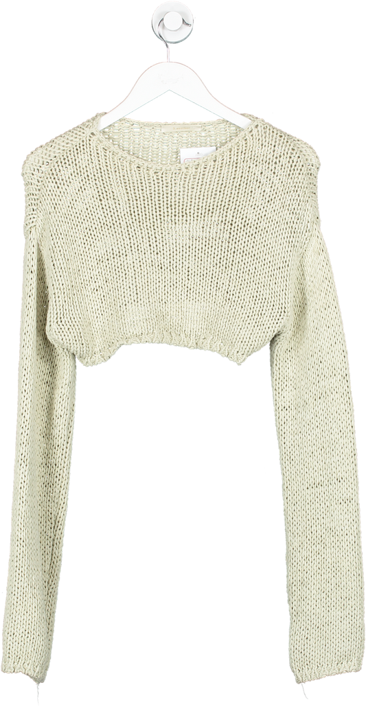 3.Another Green Cable Knitted Crop Top UK L