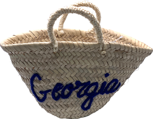 Beige Rafia Bag With Georgia Embroidery