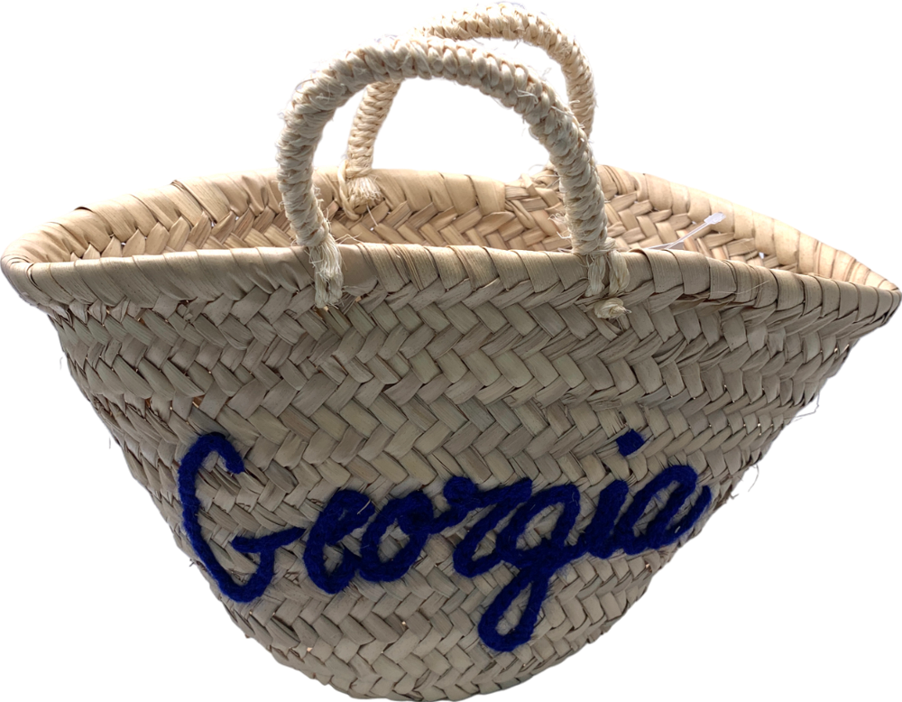 Beige Rafia Bag With Georgia Embroidery