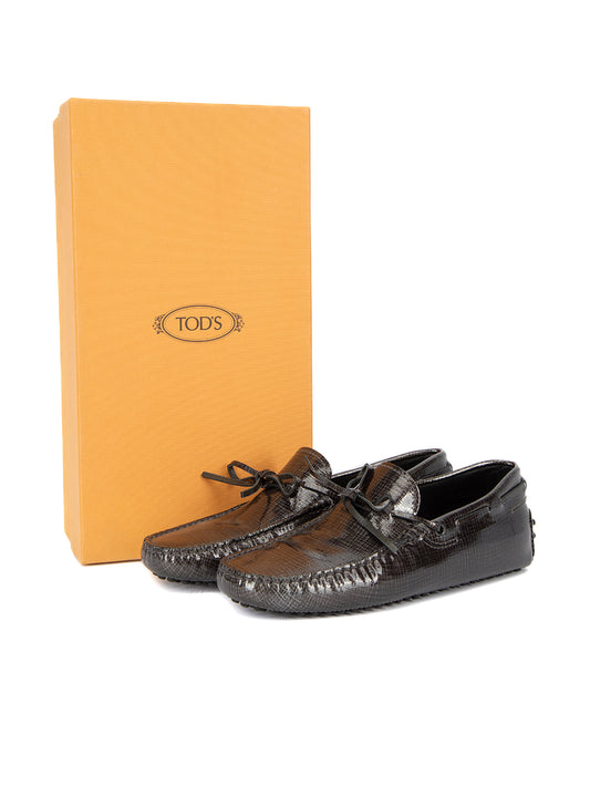 TODS Grey Graphite Patent Leather Loafers BNIB Sz5.5 UK 5 EU 39 👞