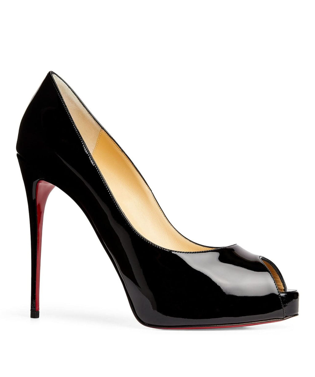 Christian Louboutin Black New Very Prive Patent Leather Pumps 120 UK 3.5 EU 36.5 👠