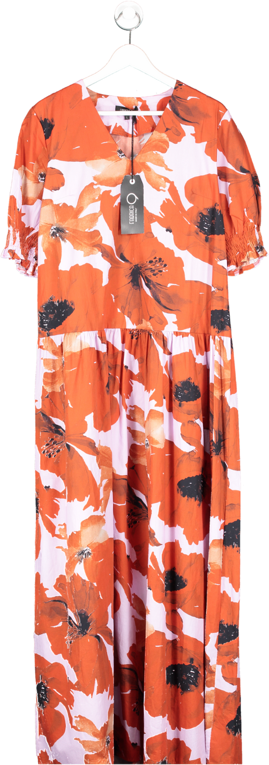 Fabrica Red Poppy Print Maxi Dress  BNWT UK L