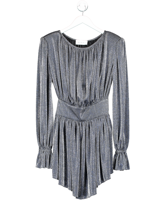 Nervi Blue Betty Metallic Jersey Mini Dress UK 6