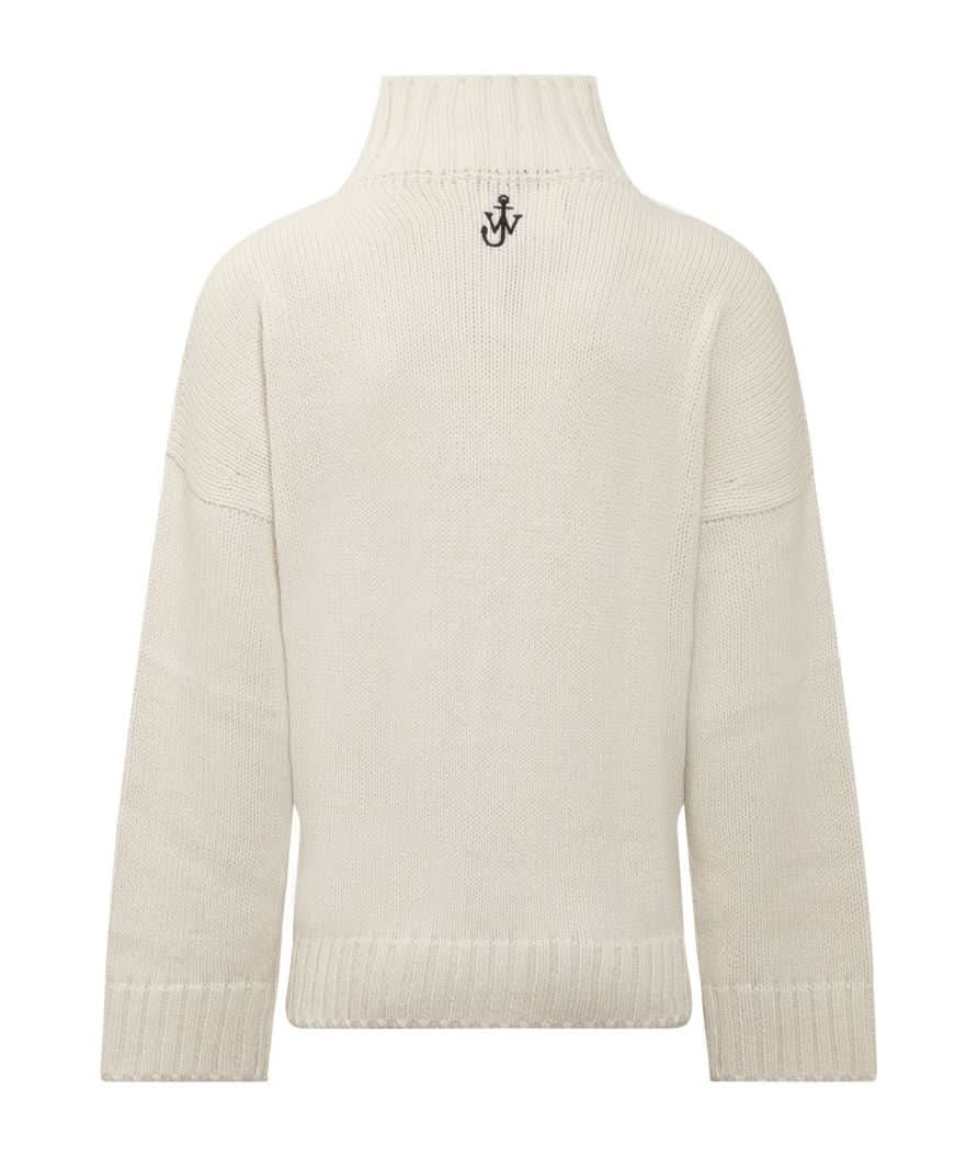 Jw Anderson Cream Wool/alpaca Blend Patch-pocket Turtleneck Jumper UK S