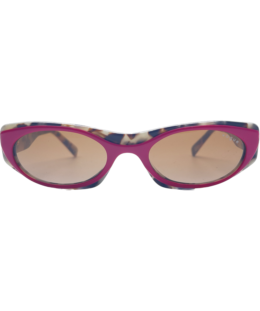 MBB x Vogue Pink Narrow Leopard Print Sunglasses UK S