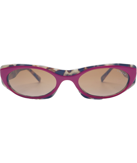 MBB x Vogue Pink Narrow Leopard Print Sunglasses UK S