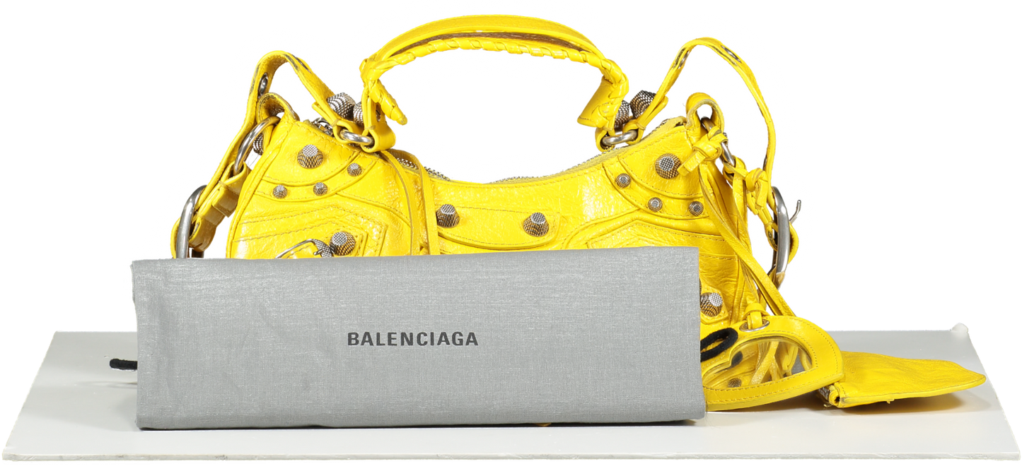 Balenciaga Yellow Le Cagole Xs Shoulder Bag