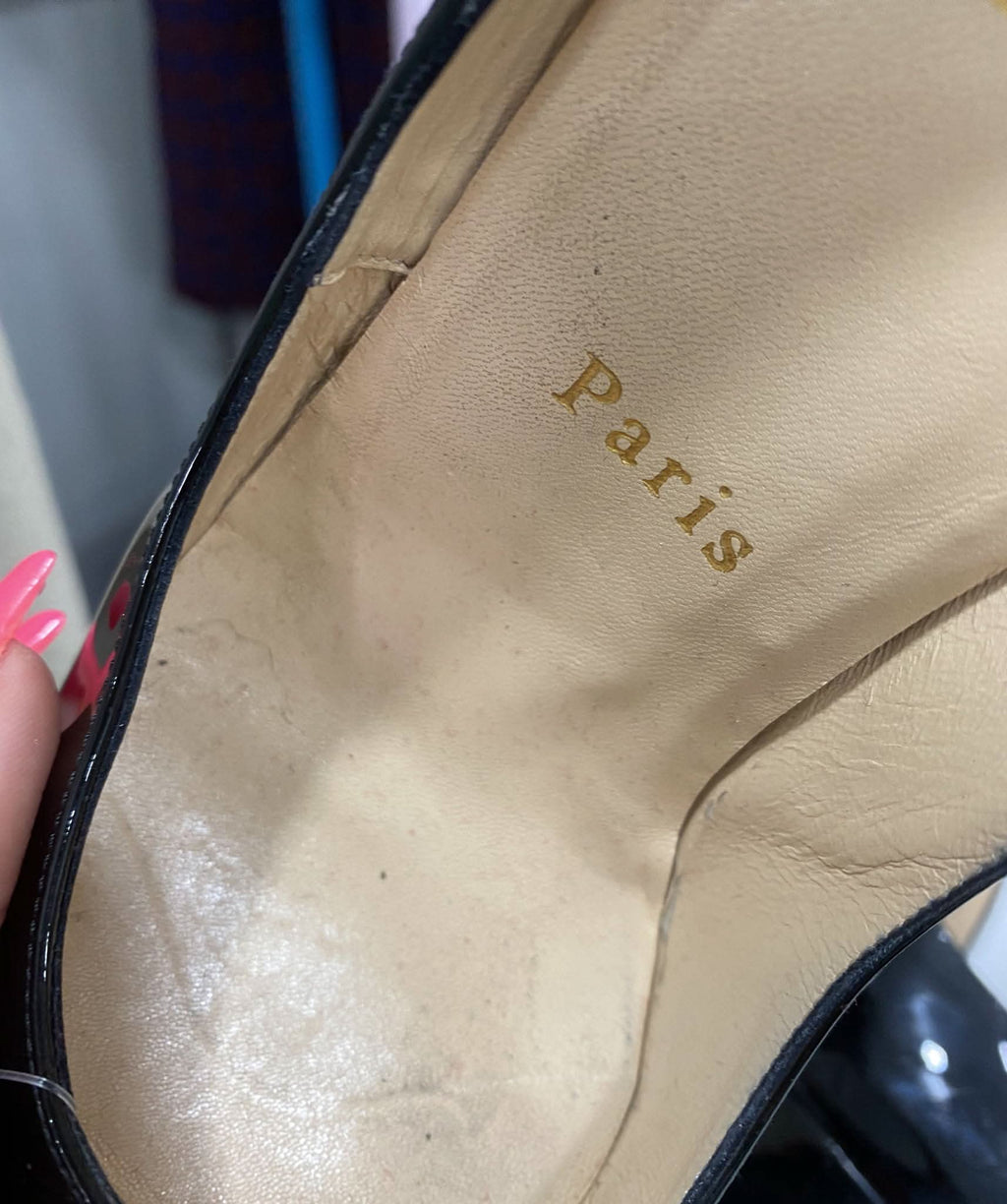 Christian Louboutin Black New Very Prive Patent Leather Pumps 120 UK 3.5 EU 36.5 👠