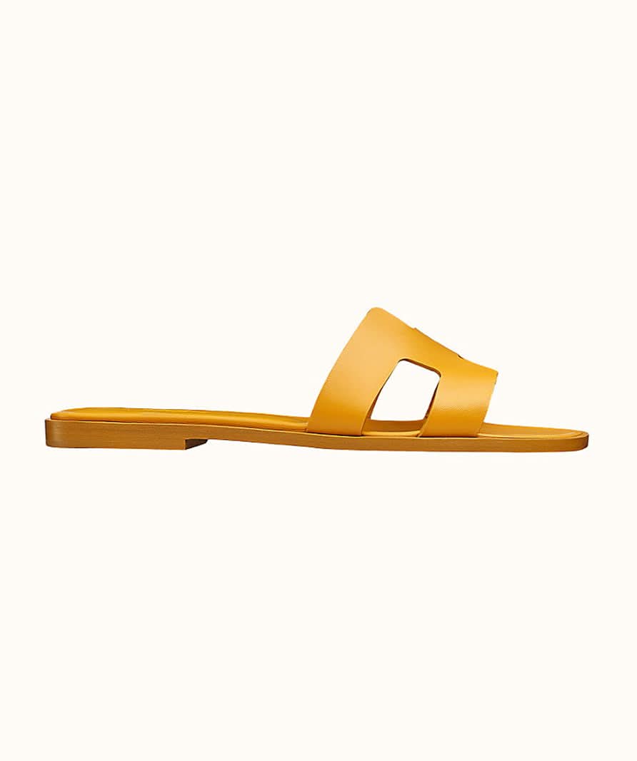 Hermès Yellow Ocre Jaune Oran Sandals UK 4 EU 37 👠