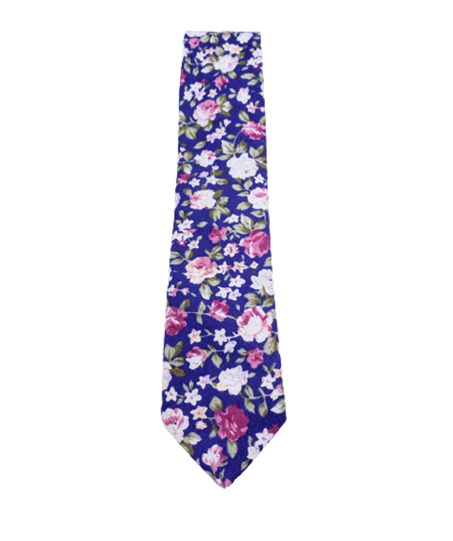 River Island Blue Floral Neck Tie One Size