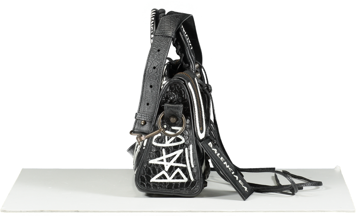 Balenciaga Black Mini Classic City Graffiti Bag