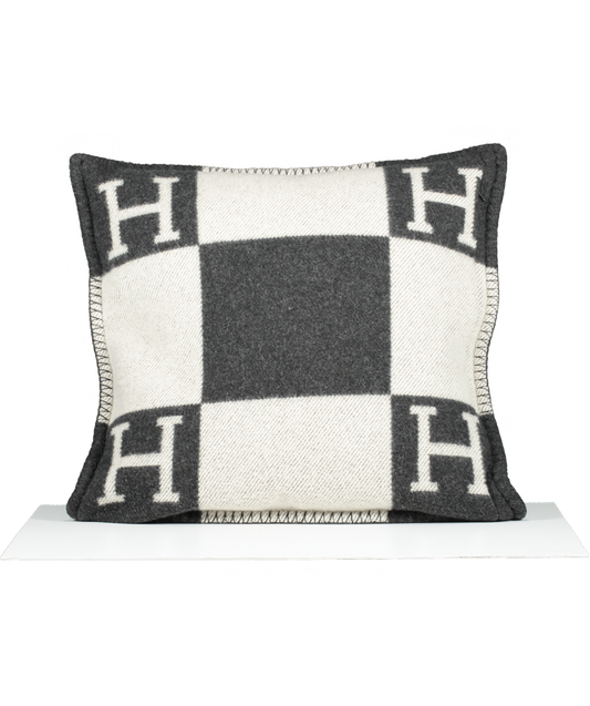 Hermès Écru / Gris Grey Foncé Avalon Cashmere/wool Pillow Cushion