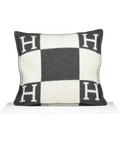 Hermès Écru / Gris Grey Foncé Avalon Cashmere/wool Pillow Cushion