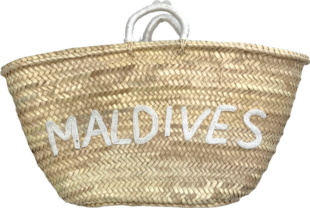 Boutique Bonita Beige Maldives Palf Leaf Basket Bag