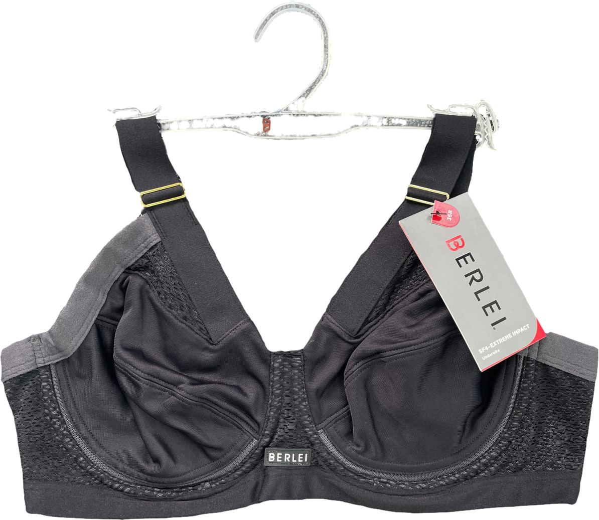 BERLEI Black Ultimate Support Underwire Sports Bra UK 32B