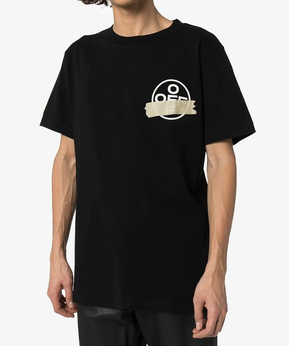 Off-White Black Arrow Print Tape T-shirt UK XXL