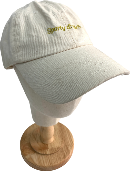 Sporty & Rich Beige Embroidered Baseball Cap One Size