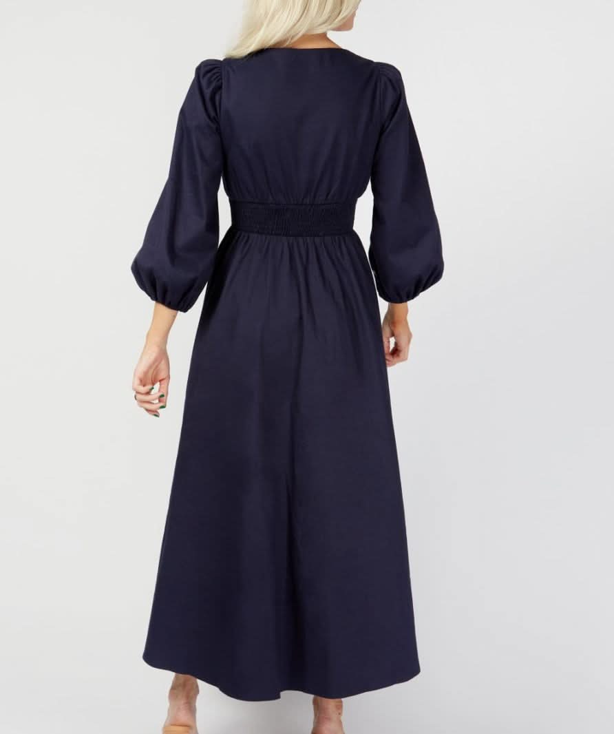 Little Mistress Blue Denim Zip Front Midi Dress UK 10