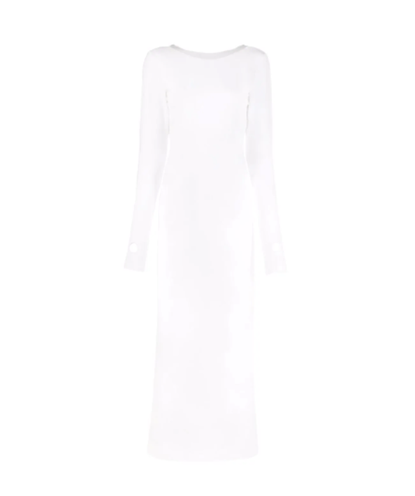 Atu Body Couture White Open-back Long-sleeve Maxi Dress UK XS
