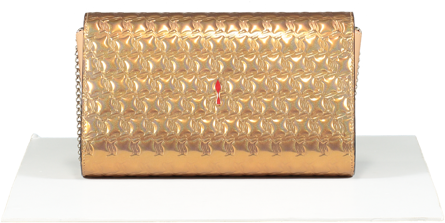 Christian Louboutin Metallic Copper Imprinted Crossbody / Clutch Bag