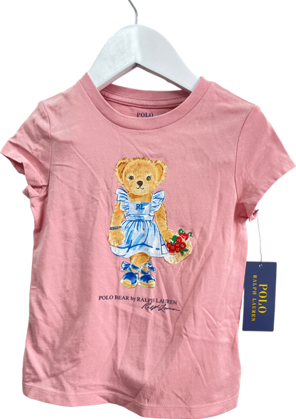 Polo Ralph Lauren Pink Polo Bear Motif T-shirt BNWT 5 Years