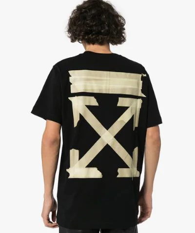 Off-White Black Arrow Print Tape T-shirt UK XXL