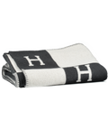 Hermès Extra Large  Écru / Gris Grey Foncé Avalon Cashmere/wool Throw Blanket / Bedspread