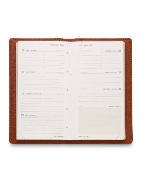 Louis Vuitton Brown R20503 Monogram Pocket Agenda Cover With 2022 Diary Insert - Hotstamped L.M