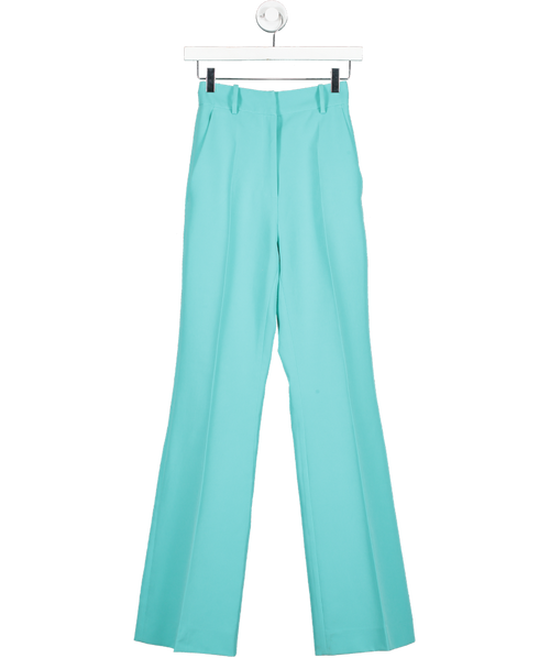 AGGI BY HALEWSKI  High Waist Flare trouser in Turquoise In Blue UK XXS