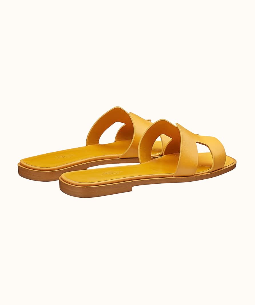 Hermès Yellow Ocre Jaune Oran Sandals UK 4 EU 37 👠