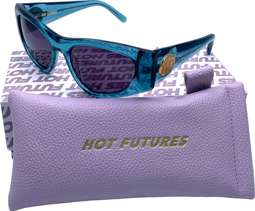 Hot Futures Blue Sonic - Semi Wrap Around Sunglasses One Size