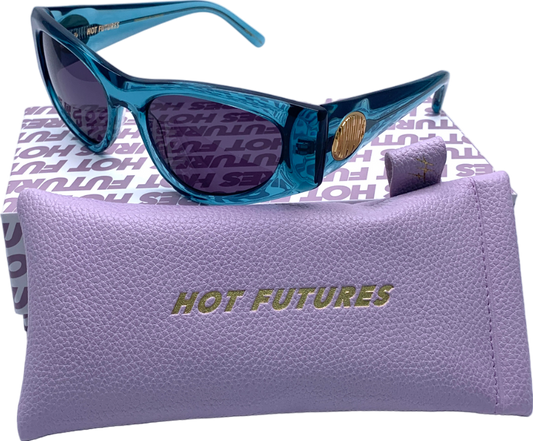 Hot Futures Blue Sonic - Semi Wrap Around Sunglasses One Size