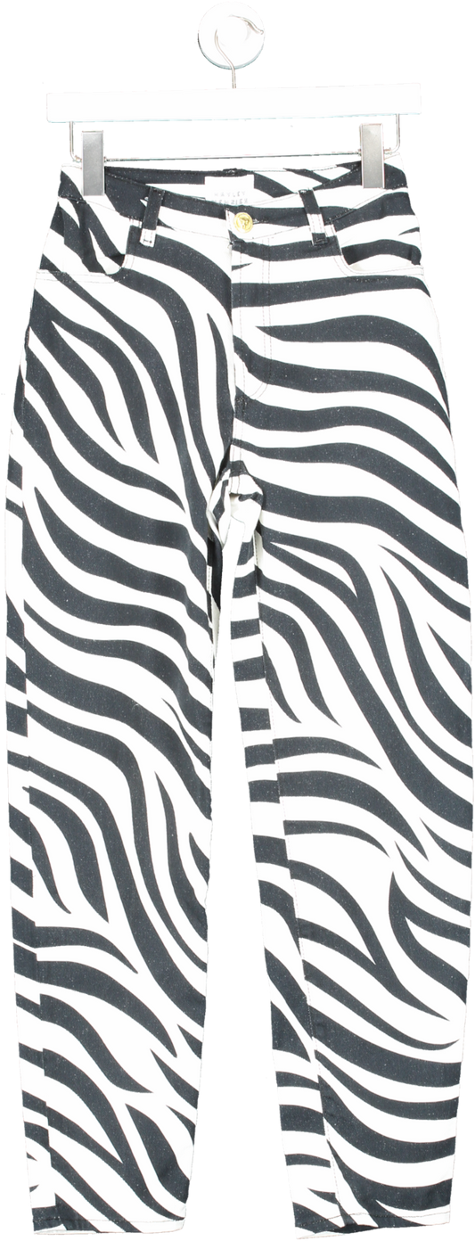 Hayley Menzies Multicoloured Zebra Print Tapered Jeans W25
