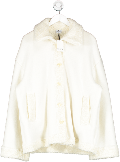 Leset Cream Mica Oversized Wool-blend Fleece Jacket  BNWT UK M