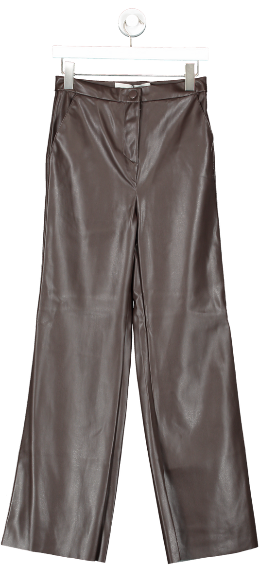 F&F FW Bridge Brown Harlow Chocolate Pu Trousers UK 8