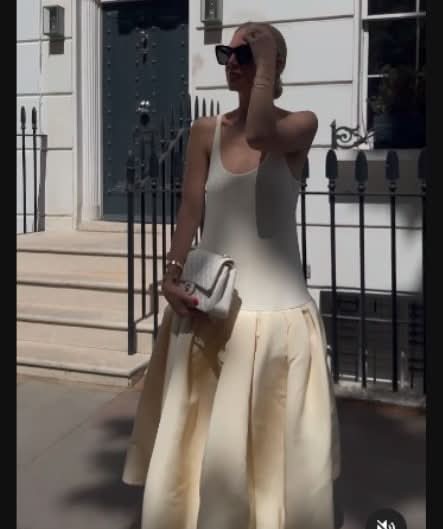 Khaite Cream Lynette Jersey And Faille Drop-waist Dress UK 6