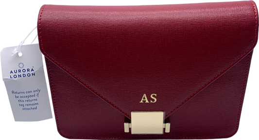 Aurora London Red A S Initialled Leather Bum Bag One Size